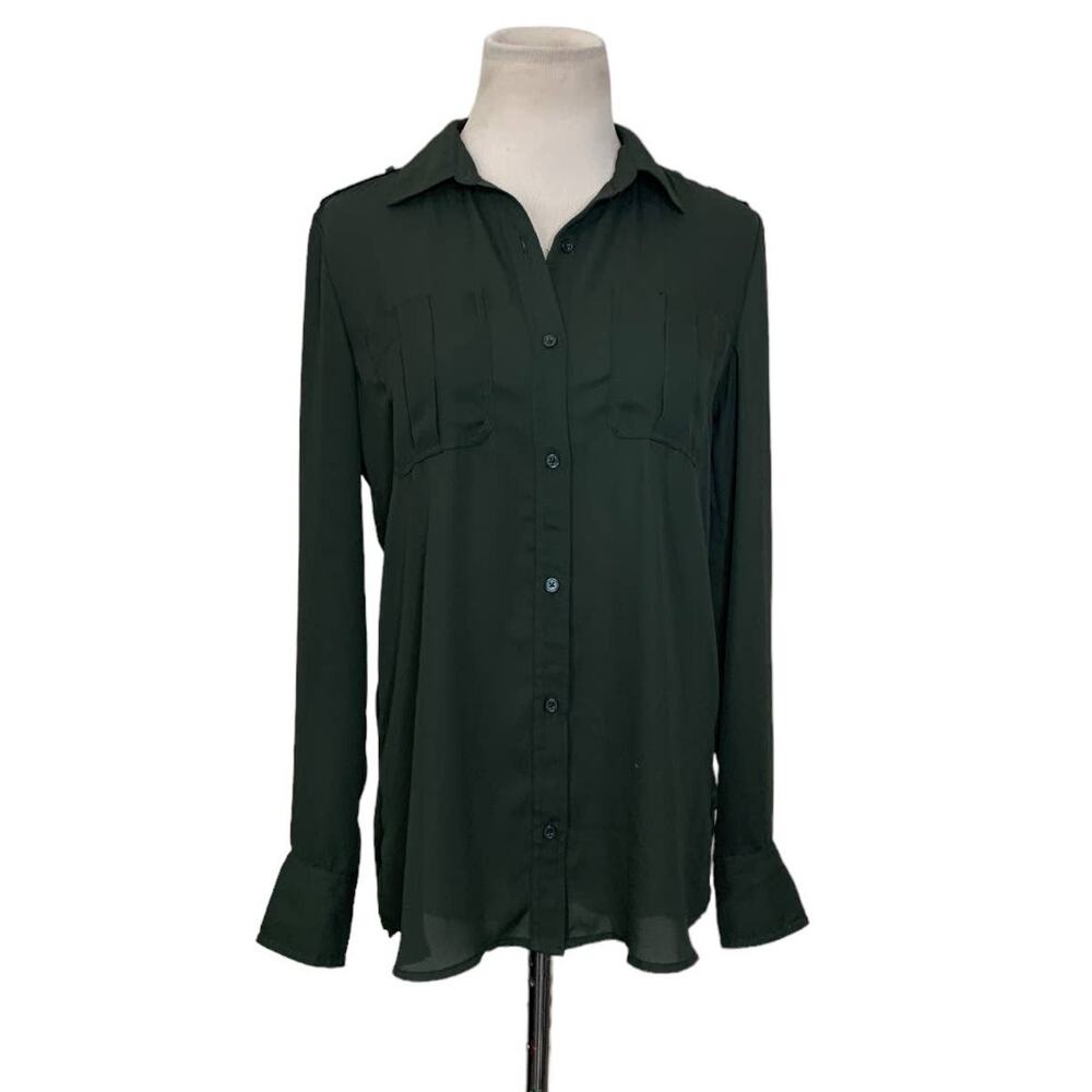 Banana Republic green long sleeves buttoned blouse size XS